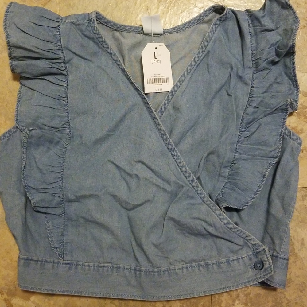 Chambray Wrap Top
